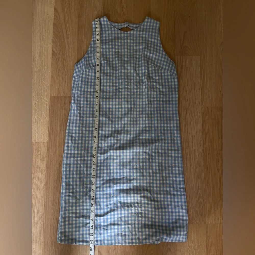 Vintage Gingham Blue & White Shift Dresss - Picture 3 of 5